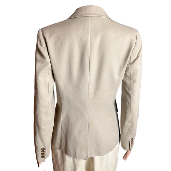 J. Crew Blue Label Beige Schoolboy Blazer Sz 2 Neutral Minimalist Preppy Classic - Picture 4 of 7